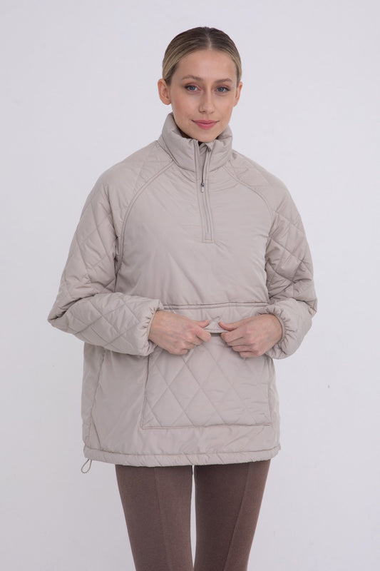 Padded Puffer Quilted Pullover Natural