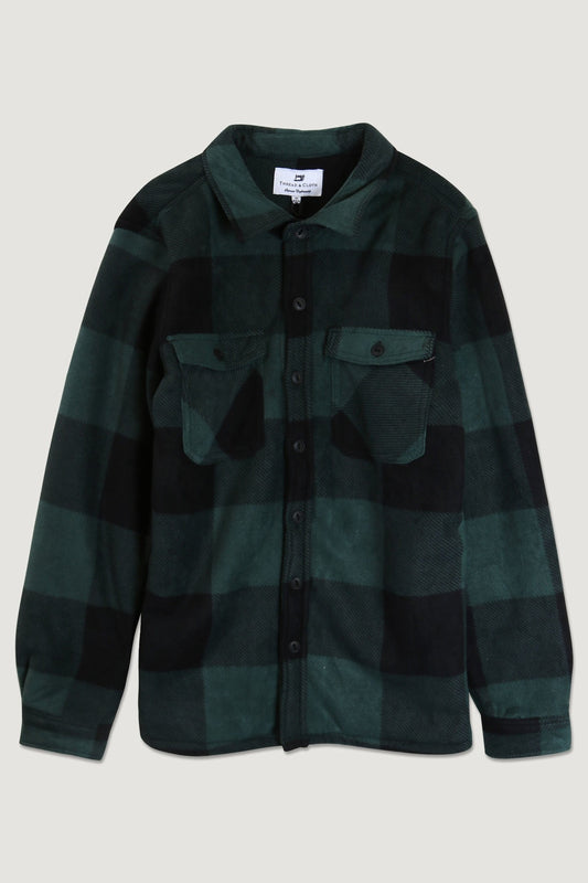 Sherpa-Lined Button Down Fleece Flannel