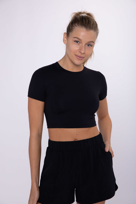 Short Sleeve Cropped Sports Tee