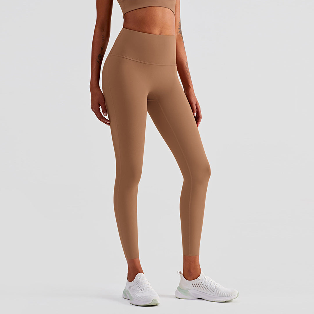 High Rise Seamless Compression Shaping Laser Edge Leggings Greige