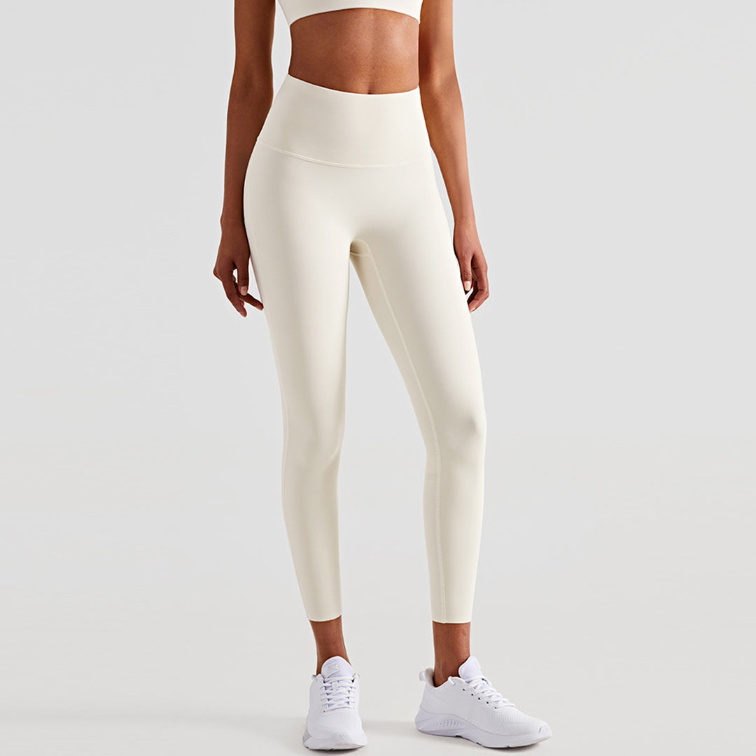 High Rise Seamless Compression Shaping Laser Edge Leggings Greige