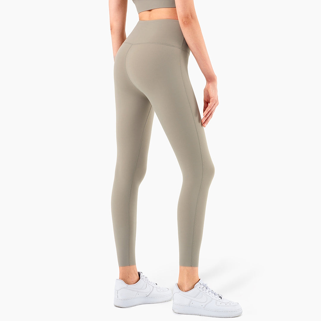 High Rise Seamless Compression Shaping Laser Edge Leggings Greige